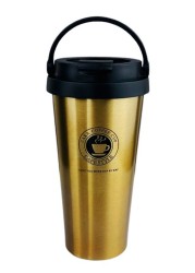 Thermal Cup Stainless Steel, Vacuum Insulated Travel Tumbler, Durable Insulated Coffee Mug, Thermal Cup with Double Partition SEALING Ring- 450ml (GOLD)