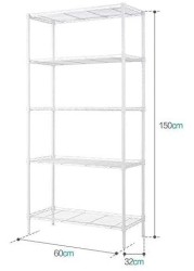 Doreen 5 Tier Storage Rack Wire Shelving Unit Storage Shelves Metal for Pantry Closet Kitchen Laundry 660Lbs Capacity 23.6&quot; L x 14&quot; W x 59.1&quot; H White