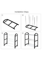 Generic-3-Tier Shoe Rack Shoes Tower Storage Organizer Shelf Cabinet for Home &amp; Office Easy to Assemble Black