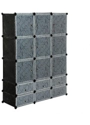 Generic Plastic Wardrobe Organizer, Cartoon Design 9 Cubes.6 Shoe Racks