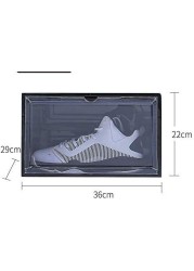 Lushh Shoe Storage Box, Side Open  High Quality  storage Organizer Boxes - Stores Shoes Size up to UK 46 (Big Size), 2 Box Set, Black