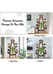 LINGWEI Wooden Made Anticorrosive Multifunctional Flower Stand Multilayer stand Pest control Wooden Shelf Rack Holder Planter Pots