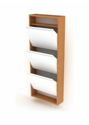 Wall Mounted Hide Shoe Cabinet Multicolour 124 x 50 x 15cm