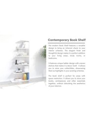 HomeCanvas Tars Modern Mini Book Shelves for Living Room or Study Room, Easy Assembly - (White-Chrome)