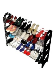 Generic 20-Pair Shoes Rack Silver/Black 35.4inch