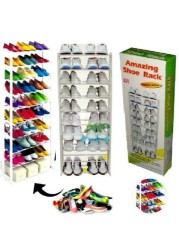 Silver Shelves Multi Color 10 Tier Shoe Rack and Organizer