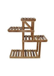 LINGWEI Multi-tier Solid Wooden Higher and Lower Plant Flower Pots Display Stand Holder Shelves For Garden Balcony Livingroom Patio Style-2