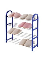 Generic-4-Tier Shoe Rack Shoes Tower Storage Organizer Shelf Cabinet for Home &amp; Office Easy to Assemble Blue