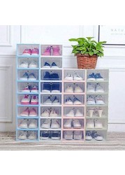 Naor Clear Plastic Stackable Storage Shoe Organizer Box (White 10Pcs)