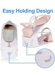 Uyghhk Adjustable Shoe Organizer 4-Level Height, (10-Pack) White