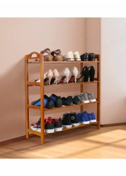 4-Tier Shoe Rack Organizer Natural Bamboo