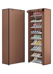 Generic 9-Tiers Shoe Cabinet Rack Brown 60*30*160cm