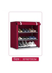 Generic-Non-woven Storage Shoe Rack Hallway Cabinet Organizer Holder 3/4/5/6/8 Layers Dustproof Assemble Shoes Shelf DIY Home Furniture