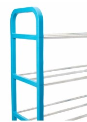 Generic 4 Layer Stackable Shoe Rack Blue/Silver