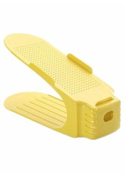 Generic Double Layer Adjustable Shoe Rack Yellow 14 X 25Centimeter