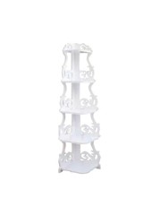 LINGWEI 5-Floor Corner Shelf，Wooden Bookshelf Flower Rack Home Bedroom Office Wall Corner Stand White Open Display Shelf