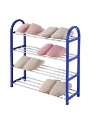 Generic 4-Tier Shoe Rack Storage Organizer Blue/Silver 58cm