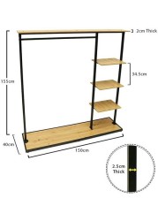 Yatai Metal Wood Clothes Garment Rack