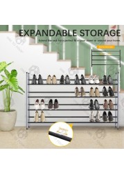 ONE TO FOUR 4-Tier Stackable Shoe Rack, Expandable &amp; Adjustable Shoe Shelf Storage Organizer 24 Pairs Shoe Tower