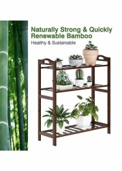 4-Tier Shoe Rack Organizer Dark Brown Bamboo