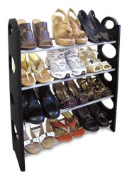 Generic 4-Layers Shoe Rack Black 66.6X25X6.6Cm