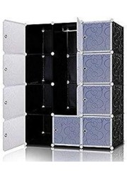 Generic 16 Cube Storage Cupboard Cabinet Wardrobe (Black)