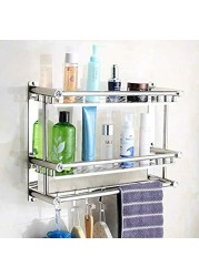 Yabbiz Market-40CM Double deck no drillingtowel rack stainless steel bathroom towel rack wall