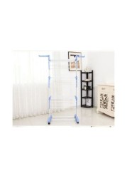 Generic Foldable Clothes Drying Rack White/Blue 64X168X50cm