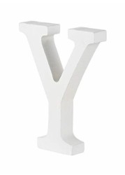 East Lady Decorative Wooden Alphabet Letter Y White 15x12x0.7cm