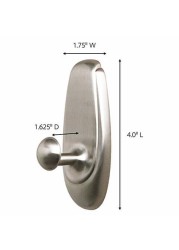 Command Timeless Hook, Large, Brushed Nickel, 1-Hook (17063Bn-Es), Great For Dorm Decor