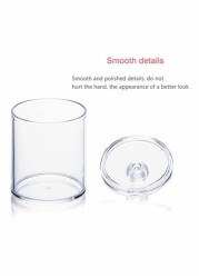 East Lady Two-layer Cotton Pads Container Storage Box Case Cosmetics Organizer Transparent