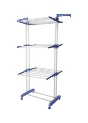 Generic Clothes Drying Hanger Multi Rack Silver/Blue Medium