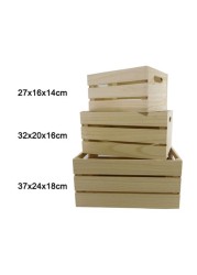 Feelings 3pcs Wooden Storage Crate Box Set