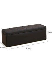 Paddia Storage Stool, Shoe Bench Storage Ottoman Cube Foot Rest Stool With Hinged Lid For Home Bedroom Can Sit On The Box (70 * 30 * 35Cm, Black)