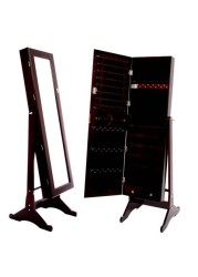 Comfy - Stylish Full Length Jewellery Cabinet with Mirror - Brown