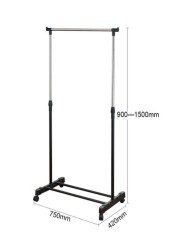 Generic Stainless Steel Garment Rack Black/Silver 80x42x96-165centimeter