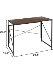 IBAMA Study Game Writing Desk Home Office Workstation Space Saving Folding Table No Tool Assembly Required Wood And Steel Frame Simple Modern Style