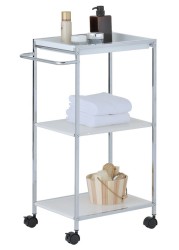 Zenments, 2-Metal Shelf and 1-PP Tray Trolley, Chrome, 46.5Wx31Dx76H cm, HTC-ZEN-269