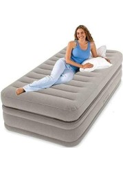 Intex PVC Prime Comfort Single Size Raised Airbed, H42.8 x W49 x D23.4cm