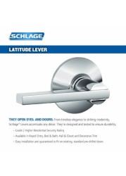 Schlage F40 Lat 625 Cen Century Collection Latitude Privacy Lever, Bright Chrome