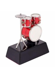 Broadway Gift Red Drum Set Music Instrument Miniature Replica On Stand - Size 3 In.,Multicolor