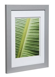 Gallery Solutions Wall Mount Double Mat Picture Frame, 8&quot; X 10&quot; With Mat Or 11&quot; X 14&quot; Without Mat, Gray/White