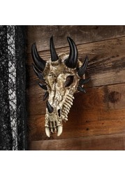 Design Toscano Pd203 Manchester&#39;s Dragon Bones Sculptural Skull Wall Trophy,Full Color