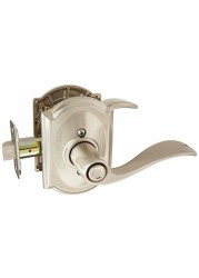 Schlage Lock Company Schlage Accent Lever With Camelot Trim Bed And Bath Lock In Satin Nickel - F40 Acc 619 Cam