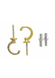 Conso Set Of 10 Gold Decorative Hooks With Wall Anchors (10 Gold Hooks)