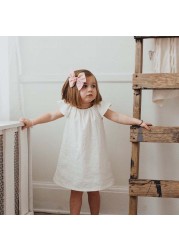 Summer Baby Dress Cotton Baby Simple Dress Girls Home Dress Solid Baby Girls Casual Kids Dress Loose Dresses Clothes