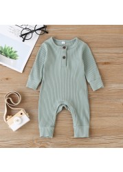 Autumn Newborn Infant Baby Boys Girls Romper Playsuit Overalls Cotton Long Sleeve Baby Jumpsuit Newborn Clothes