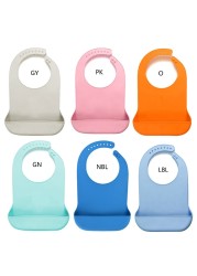 1pc Large Waterproof Anti-Oil Adult Mealtime Bib Silicone Clothes Clothes Protector Senior Citizens Aid Aprons