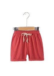 2021 Teenage Shorts Boy Girl 2 4 6 8 10 12 Y Linen Blue Black Short Pants Kids Boys Cotton Sports Beach Shorts Children Clothes