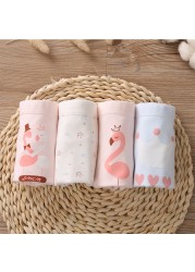 Girls Panties Kids Underwear Cotton Children Briefs Trellis Stripes Cute Cartoon Short Red 4pcs/lot